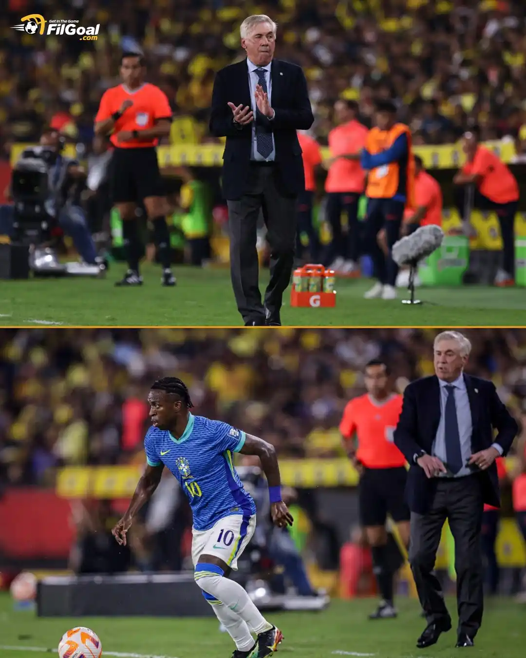 Image from FilGoal: في المباراة الأولى لكارلو أنشيلوتي كمدرب لمنتخب السامبا 🤨 البرازيل ت...