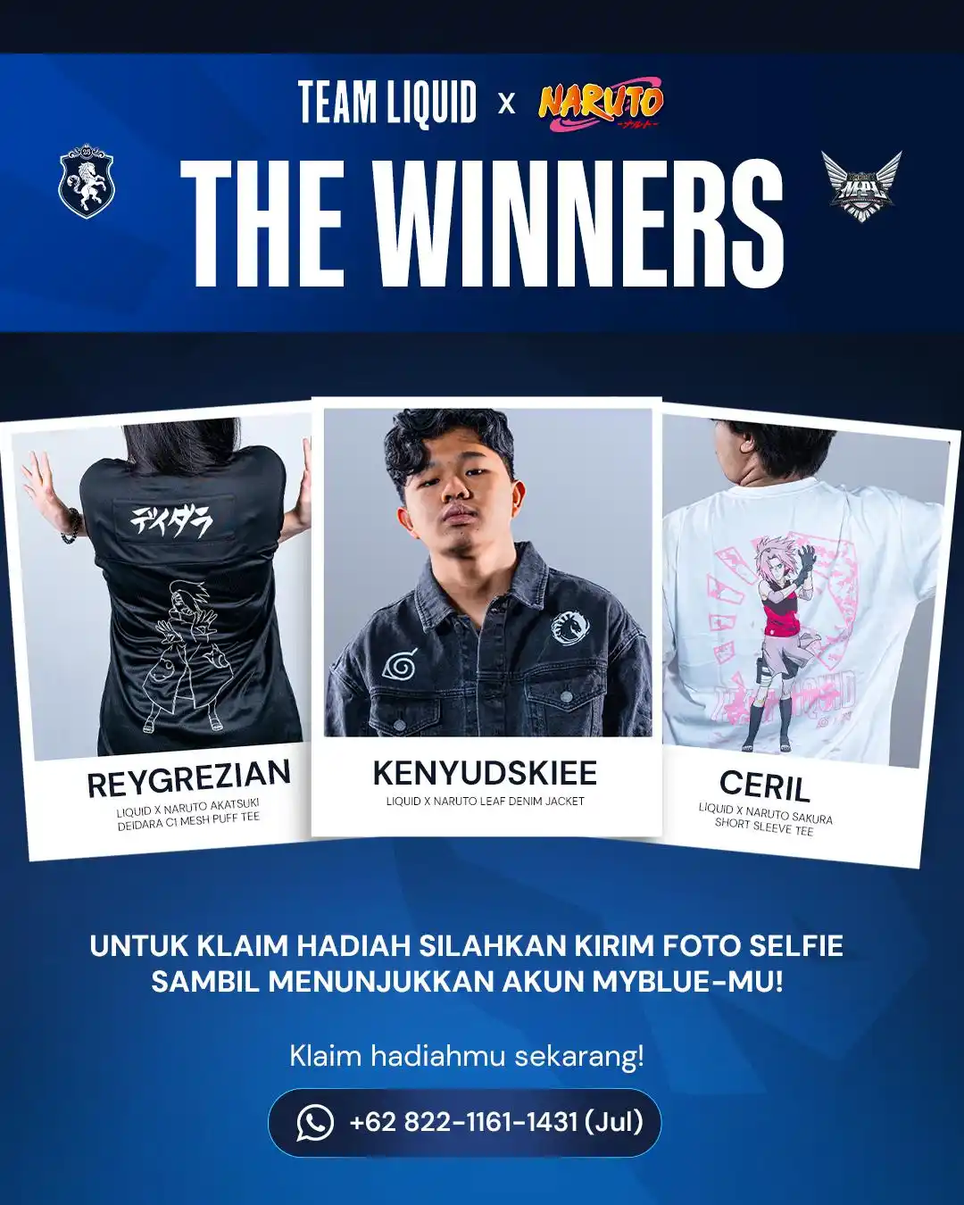 Image from TEAM LIQUID ID: GIVEAWAY WINNERS ANNOUNCEMENT ✨ Congrats to our shinobi champions! 🎉 ...