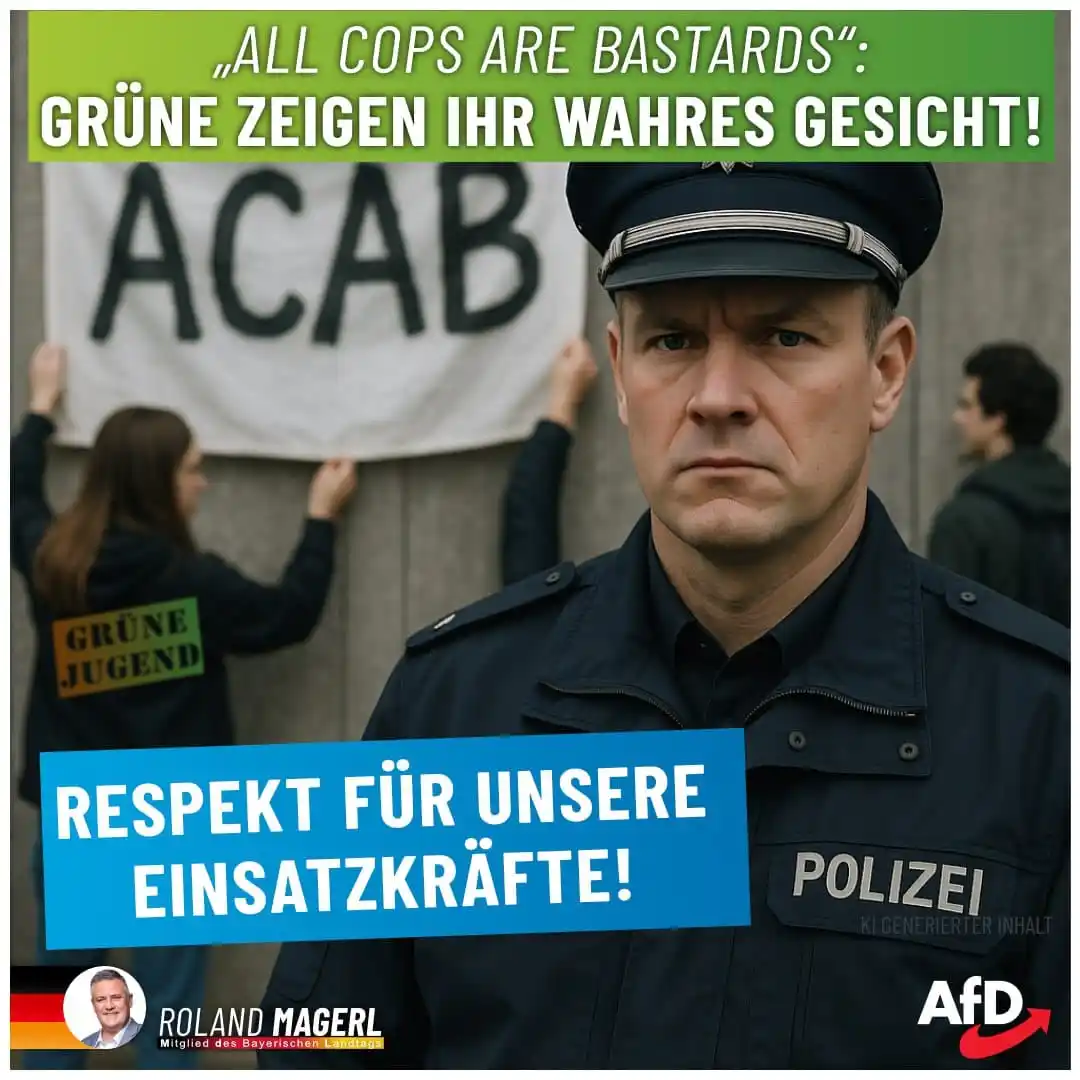 Image from AfD Weiden-Neustadt-Tirschenreuth: *⚠️ Grüne entlarvt: „Polizei-Hass“ und Linksradikalismus! 🚨* Die Gr...