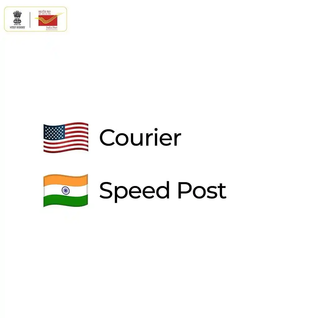 Image from Indian Postal Khabar (DOP): In 🇮🇳, we don’t say courier, we just say <a class="text-blue-500 hov...