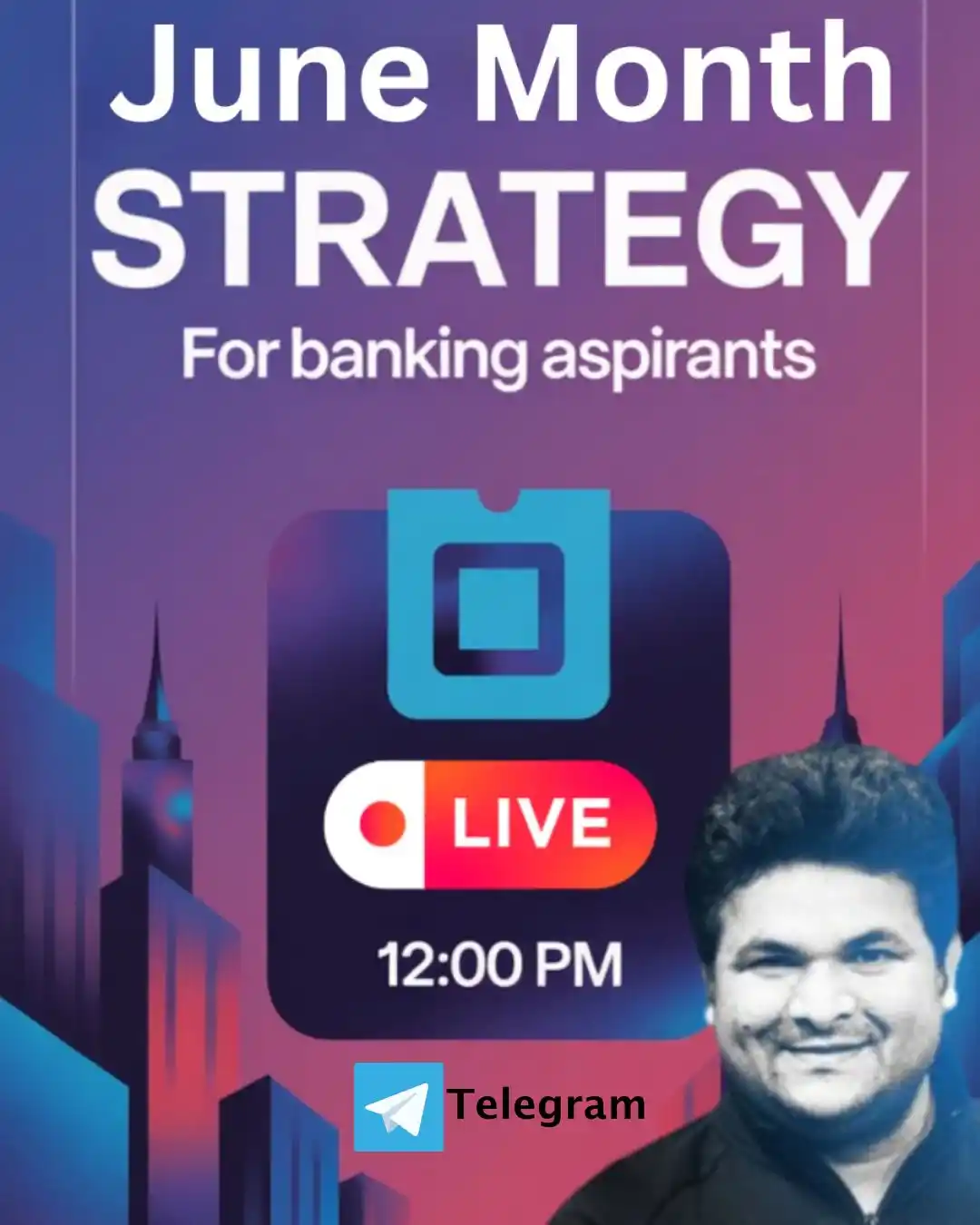 Image from Adda247: 📢 June Month Strategy LIVE Session 🕛 Time: 12:00 PM 📚 Tailored game...