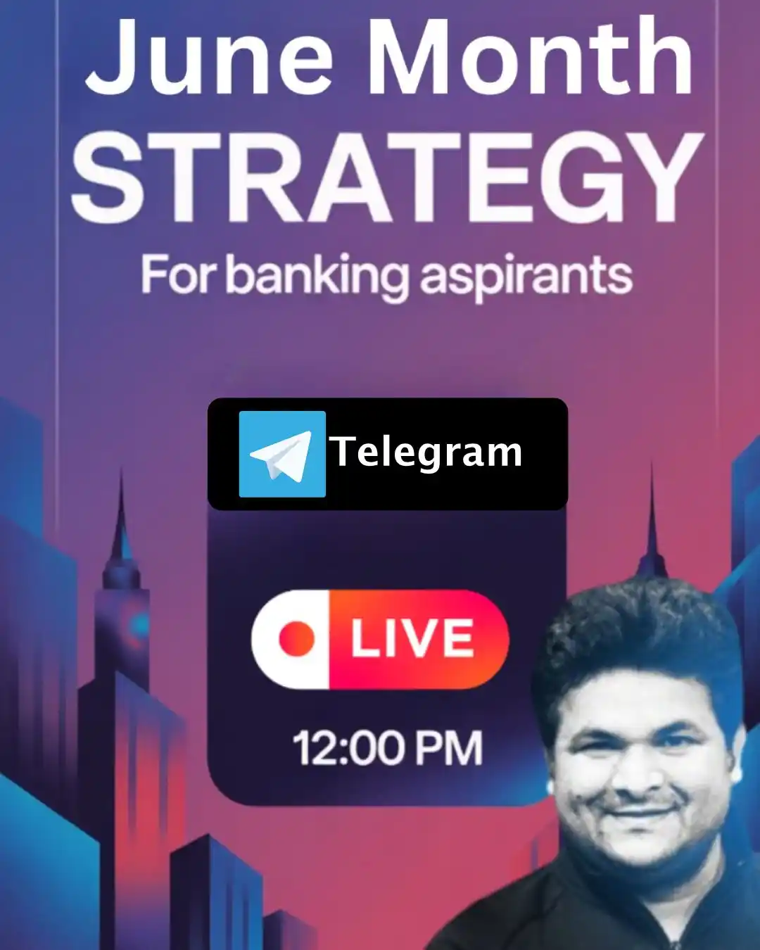 Image from Adda247: 📢 June Month Strategy LIVE Session 🕛 Time: 12:00 PM 📚 Tailored game...