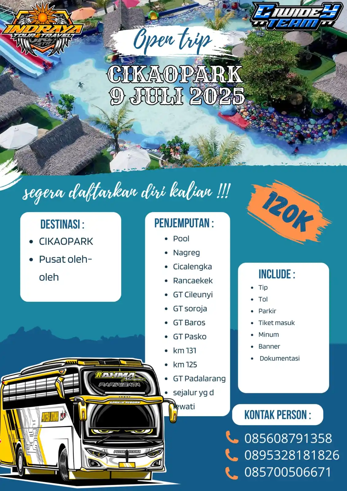 Image from INFO LINE UP BUS JAWABARAT 01🚍: Liburan sekolah bingung mau ke mana ??? Gasskeun ulin ka cikaopark gen...