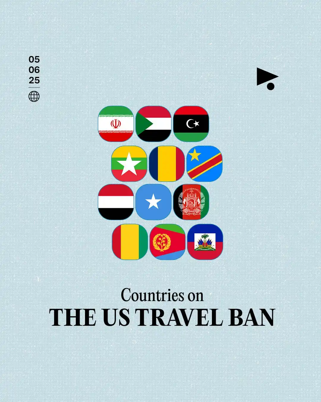 Image from Megaphone News: _News_ | *Countries on the US travel ban*👇 Donald Trump banned citiz...