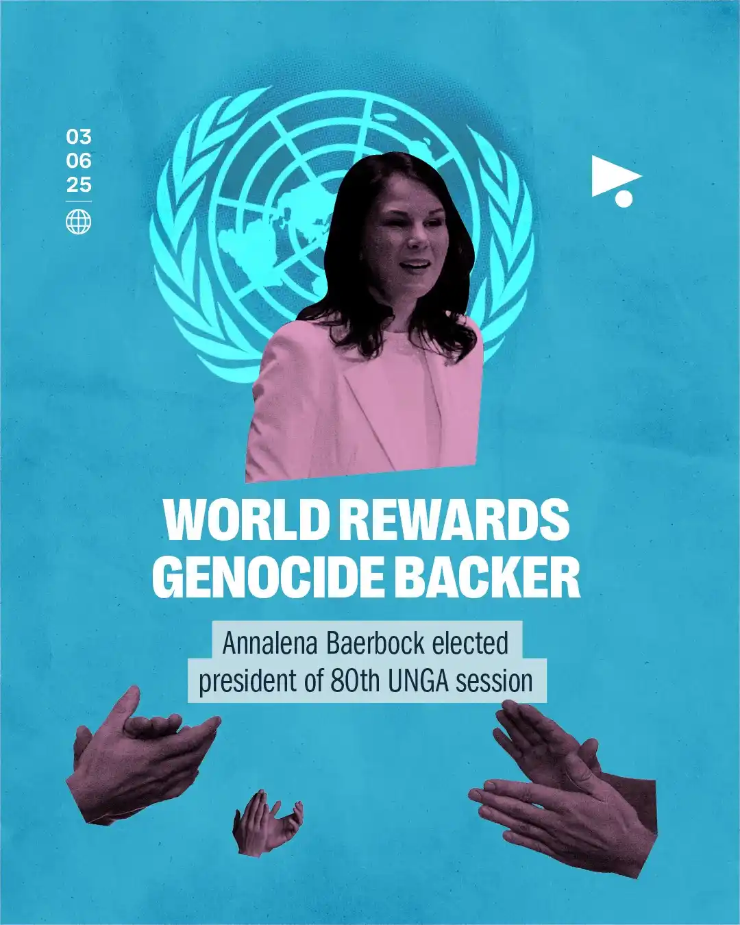 Image from Megaphone News: _News_ | *World rewards genocide backer* Annalena Baerbock elected pr...