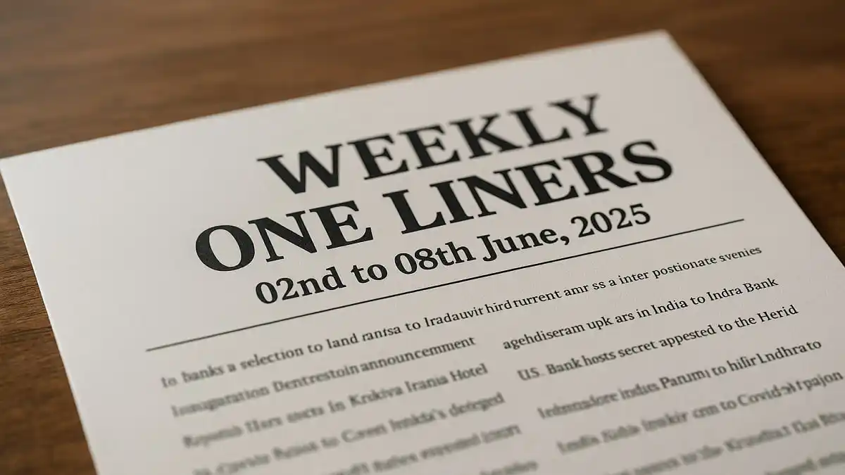 Image from Adda247: 🆕 The *Weekly One-Liners* provides all-important news from | *02nd to...