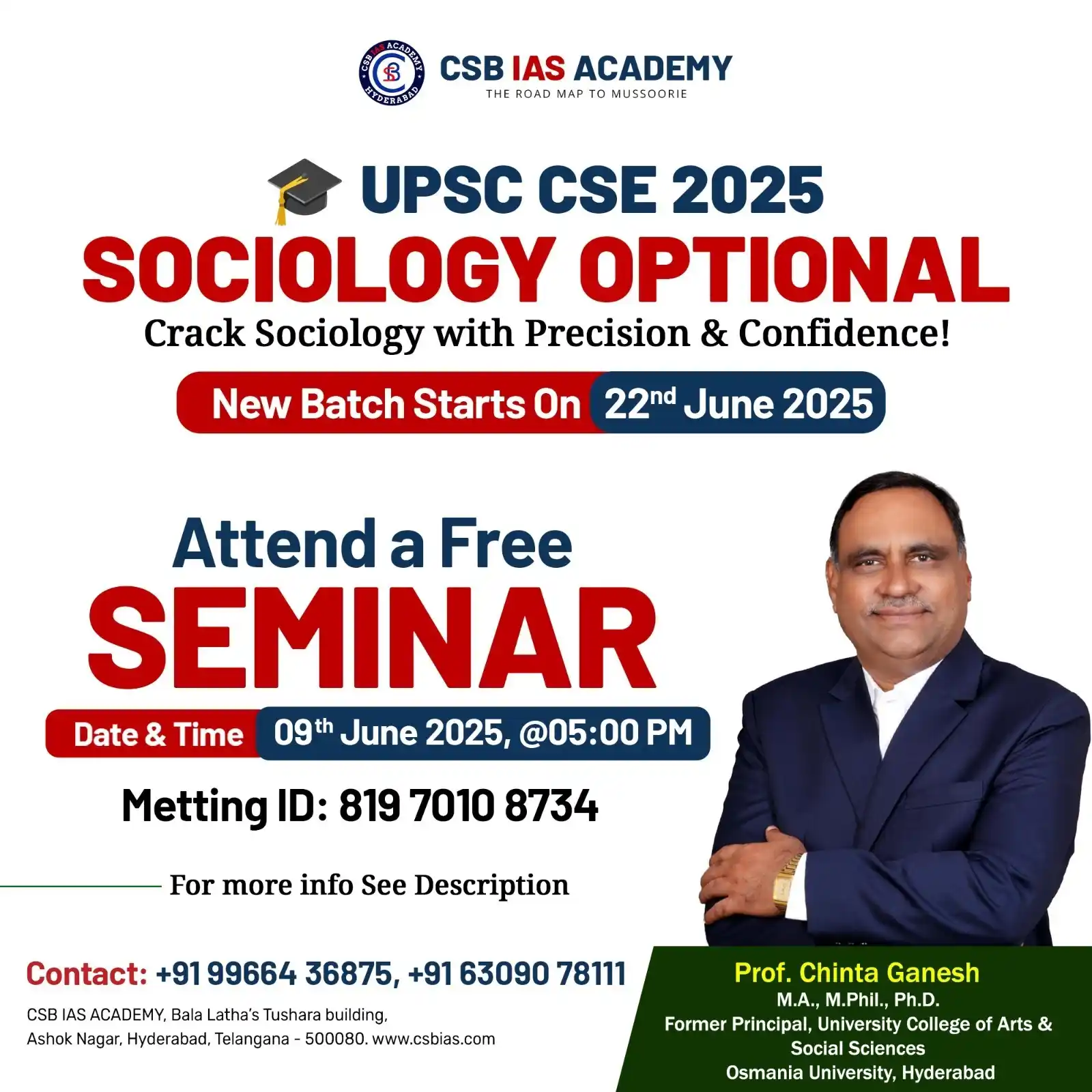 Image from Bala Latha Madam: 🚨 UPSC CSE 2025 Aspirants! Are you choosing Sociology Optional? Here...