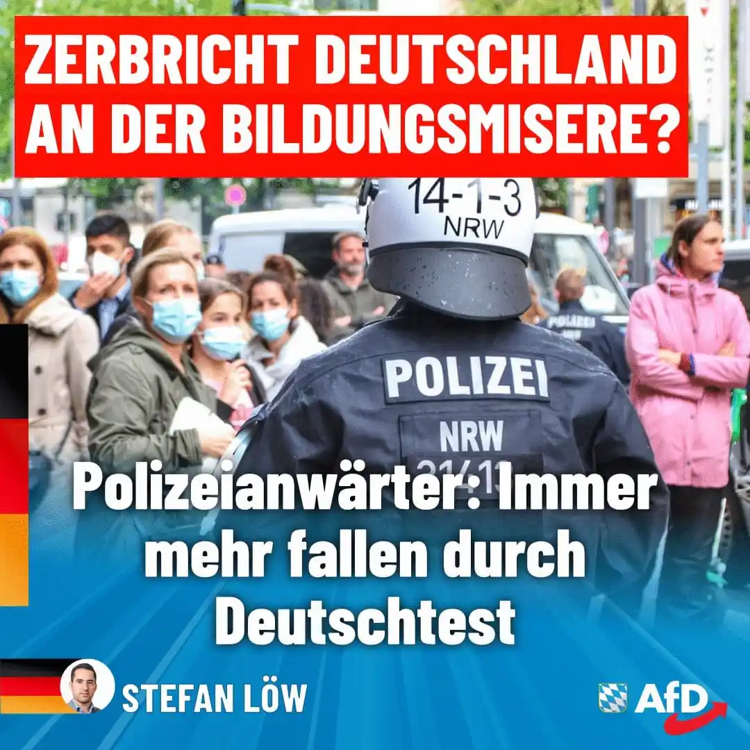 Image from AfD Weiden-Neustadt-Tirschenreuth: Viele Polizeibewerber können nicht mehr richtig Deutsch: Zerbricht der...