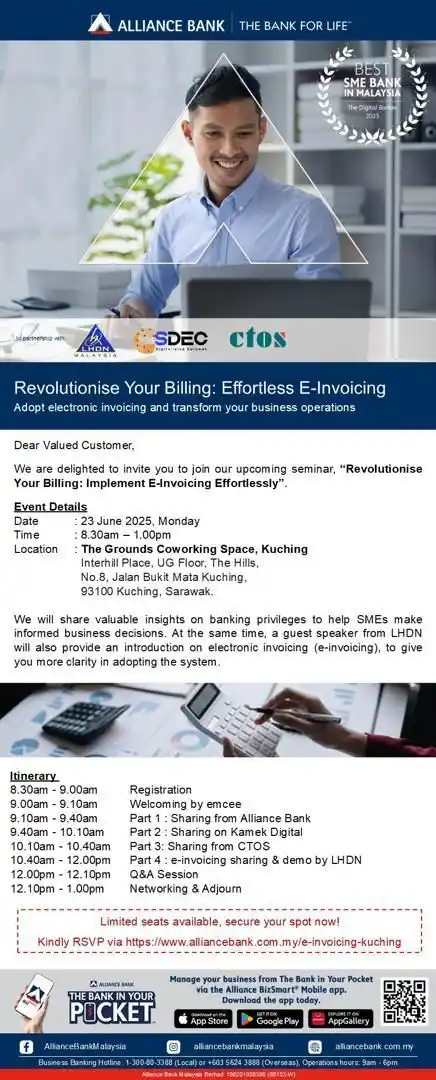 Image from Komuniti Kamek Digital SDEC: We are excited to invite you to our upcoming e-Invoicing Event on *23...