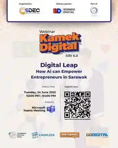 Image from Komuniti Kamek Digital SDEC: 🚀 *WEBINAR KAMEK DIGITAL SIRI 6* 🚀 *Topic:* Digital Leap - How AI C...