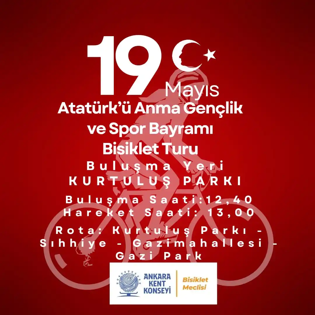 Image from ANKARA KENT KONSEYİ: 🚴♀️ Ankara Kent Konseyi Bisiklet Meclisi, 19 Mayıs’ın coşkusunu yaşa...