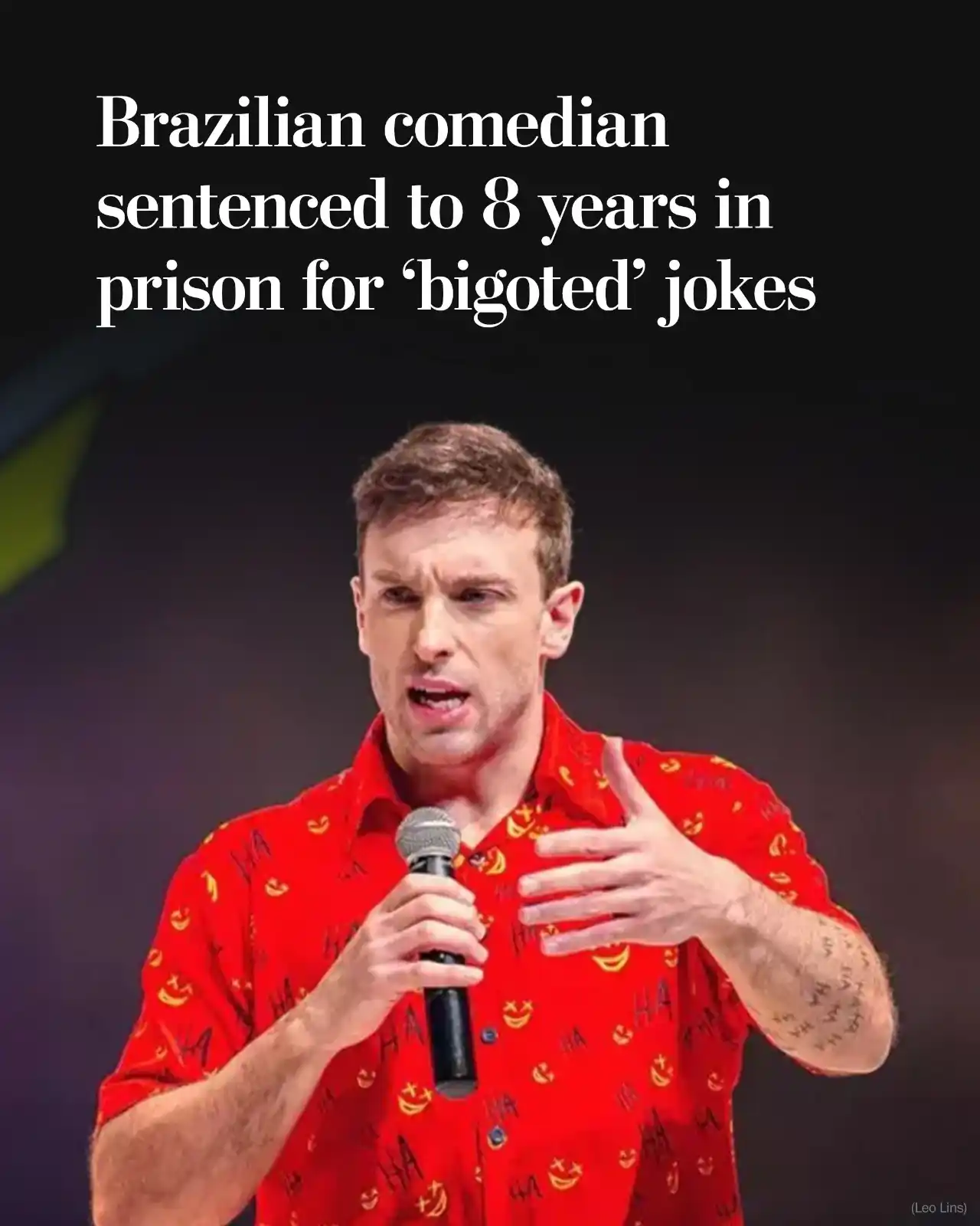 Image from Washington Post: “I make jokes about everything and everyone,” comedian Leo Lins said d...
