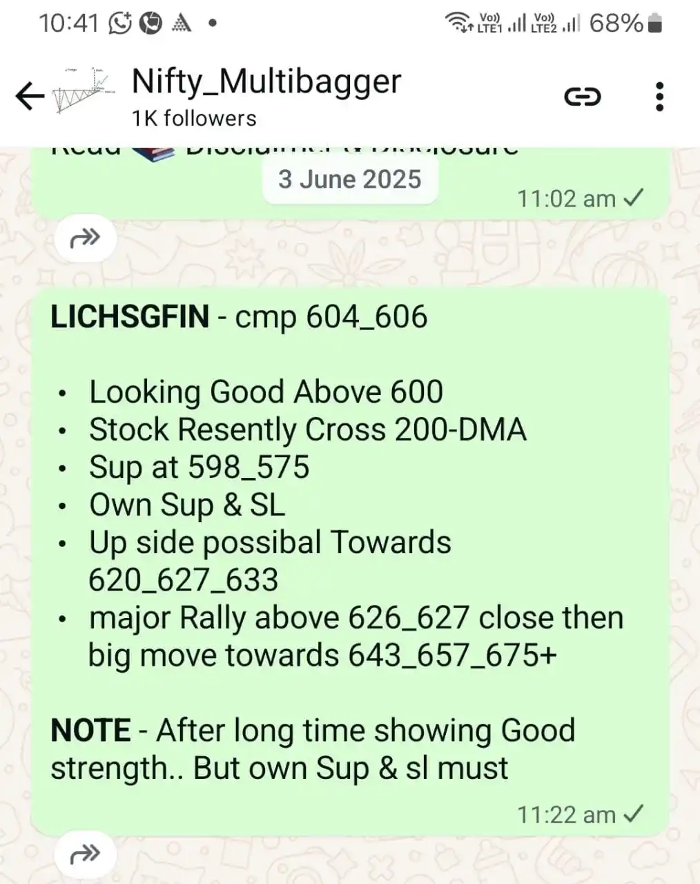 Image from Nifty_Multibagger: *LICHSGFIN* RESENTLY UPDATED U ALL resently near 604_600 now Runninggg...