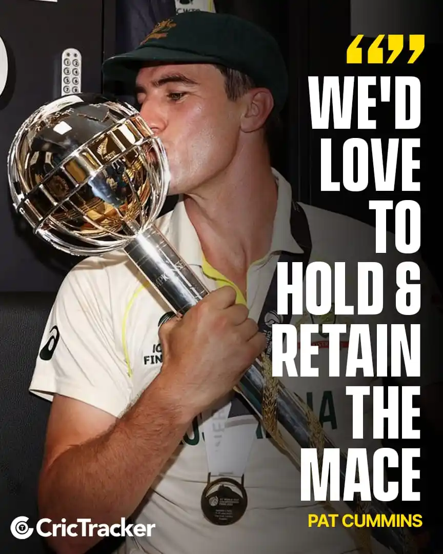 Image from CricTracker: Pat Cummins has his eyes set on retaining the WTC title.🔁🏆🇦🇺...