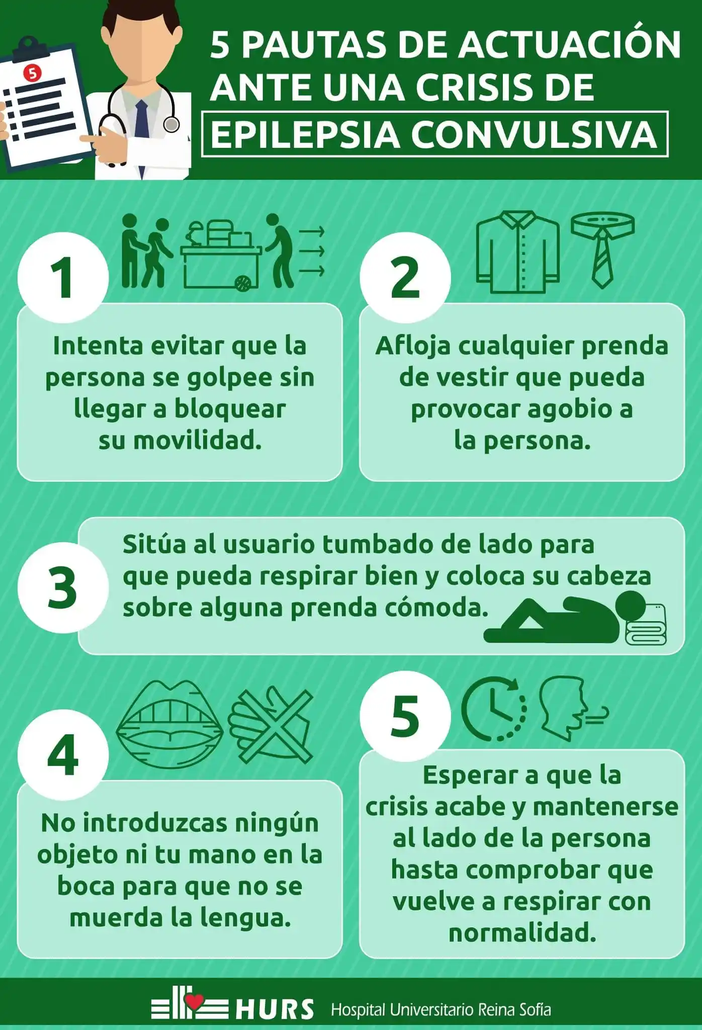 Image from Protección Civil Bailén: 5️⃣ pautas de actuación ante una crisis de Epilepsia Convulsiva...