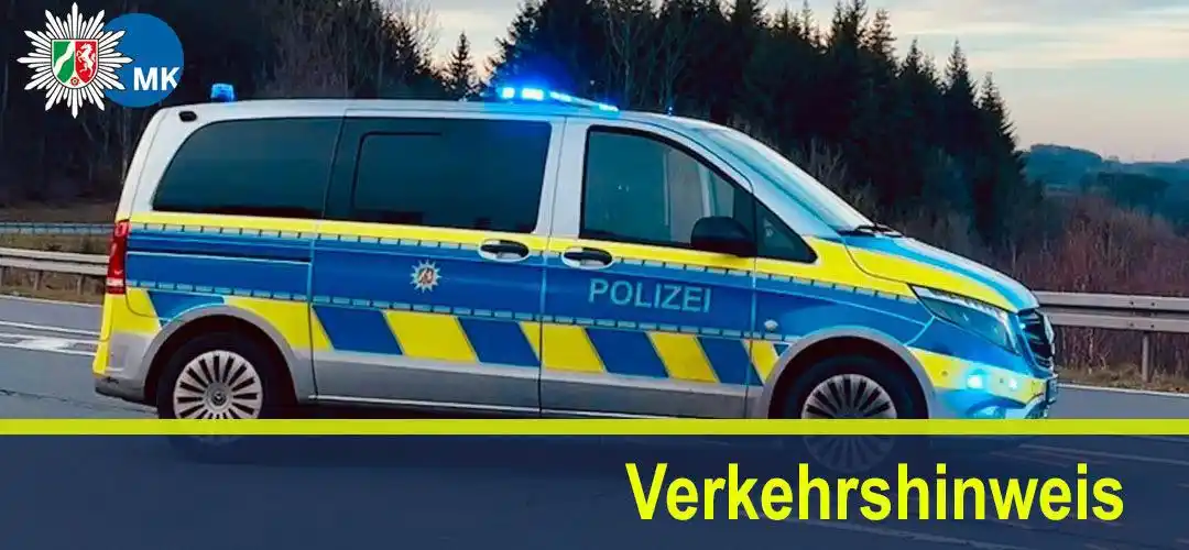 Image from Polizei NRW Märkischer Kreis: Aufgrund von zwei Verkehrsunfällen sind folgende Straßen aktuell voll ...