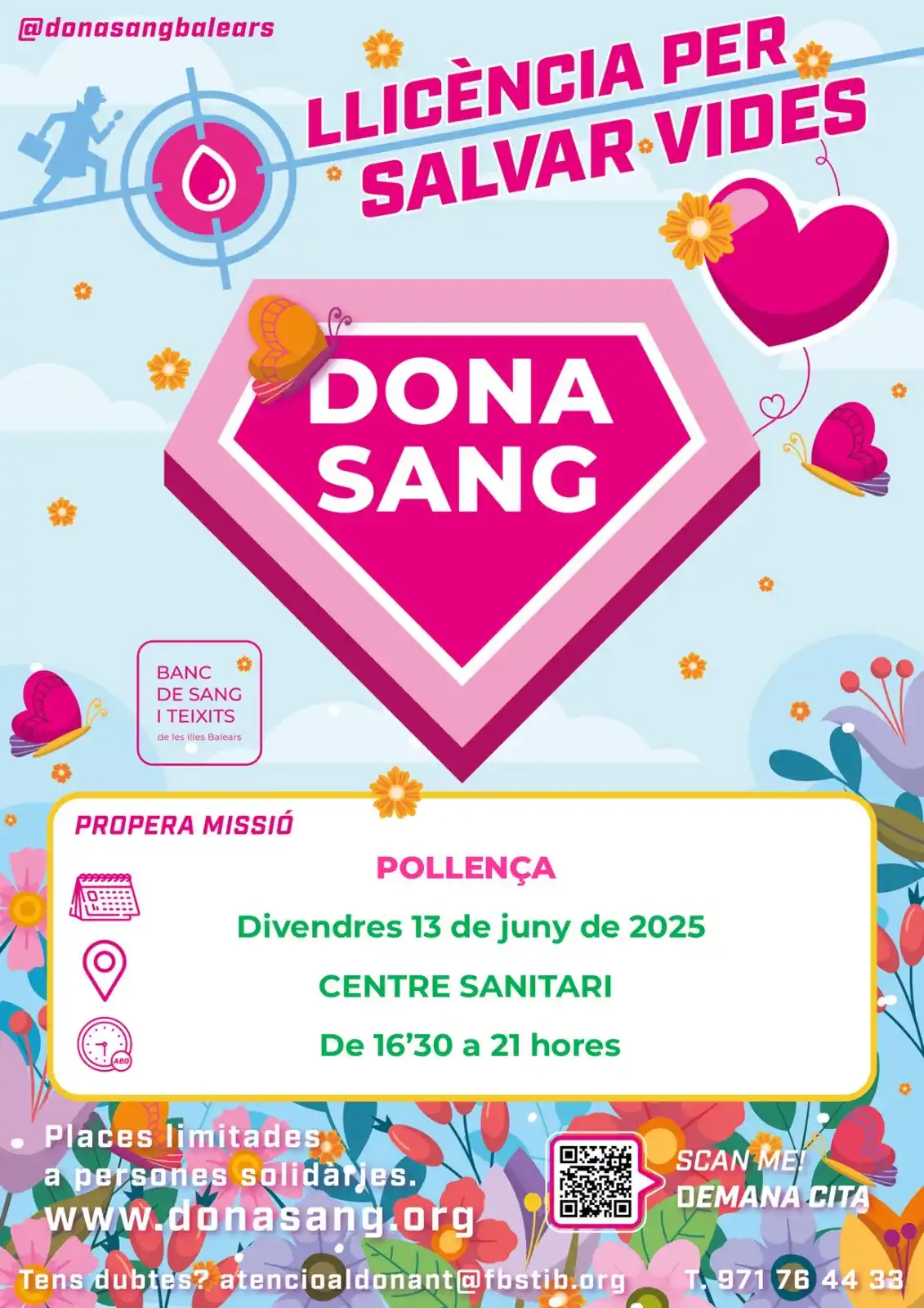 Image from Ajuntament de Pollença: 🩷 Donació de sang al municipi per al mes de juny 📅 Pollença: 13 de ...