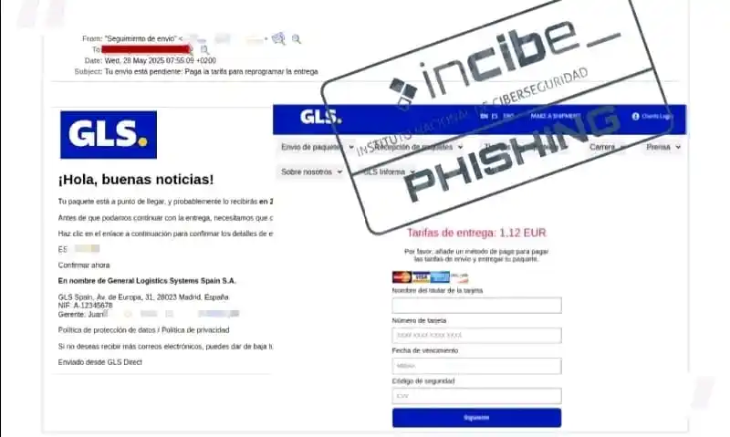 Image from Protección Civil Bailén: ⚠️ ¿Has recibido un correo de GLS avisando de un paquete pendiente? ¡N...