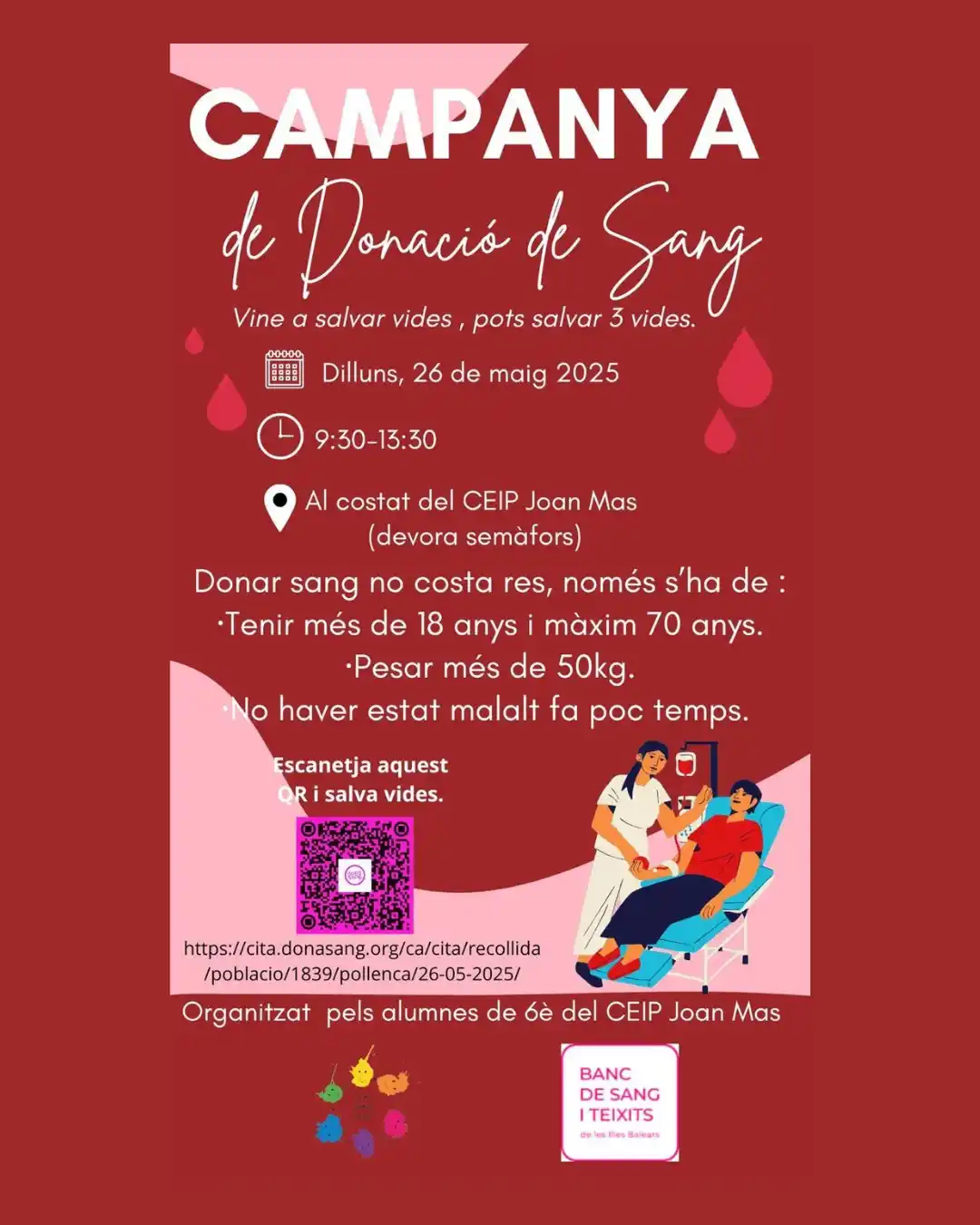 Image from Ajuntament de Pollença: ℹ️ Us recordam que, dins les donacions de sang mensuals que es duen a ...