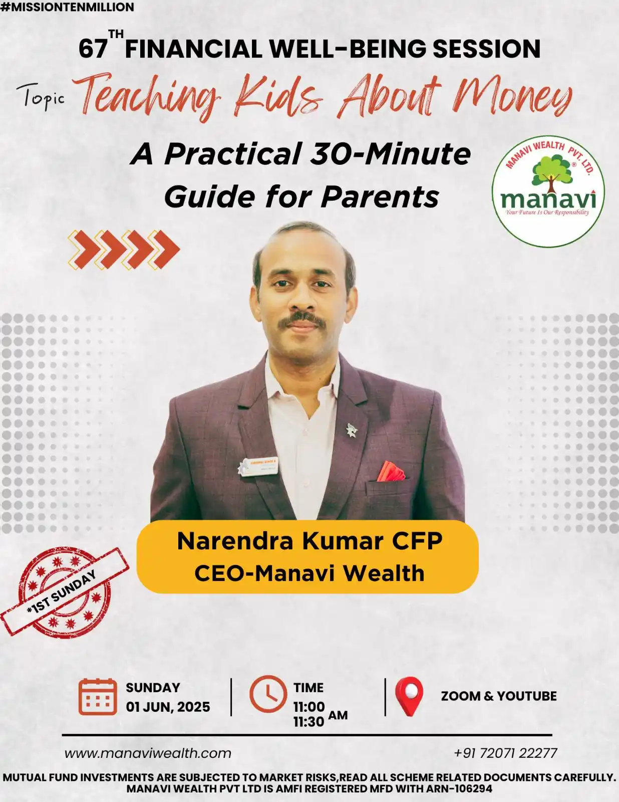 Image from Manavi Wealth®: 🔔 Invitation to Our 67ᵗʰ Financial Well-Being Session 📌 *Topic: Tea...