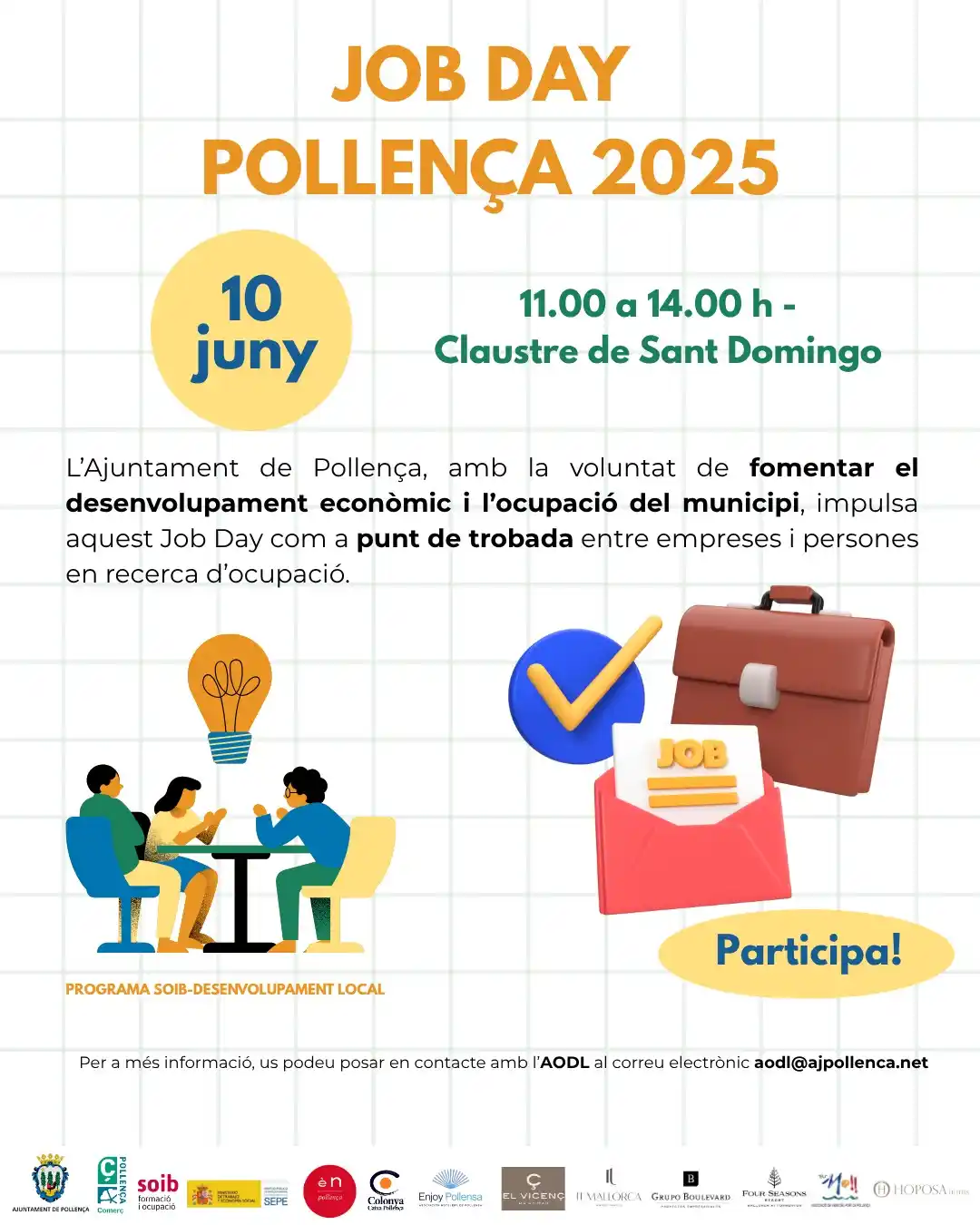 Image from Ajuntament de Pollença: 💼 Jornada de l’ocupació a Pollença, no te la perdis!  ℹ️ Si cerques f...
