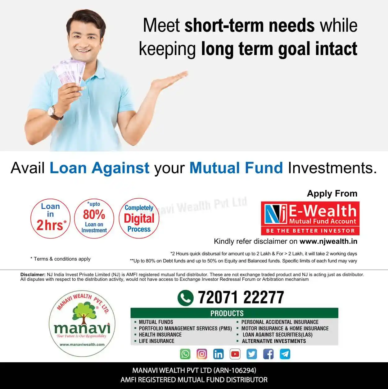 Image from Manavi Wealth®: *Loan Against Mutual Funds* lets you meet short-term needs while keepi...