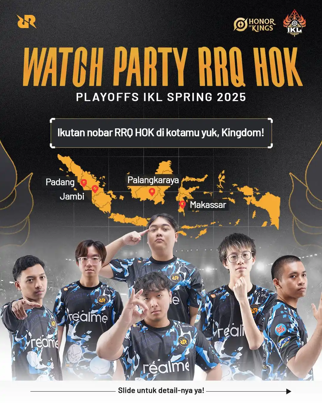 Image from RRQ: NOBAR RRQ HOK DI KOTAMU!! 👊🏻🔥 Besok, RRQ HOK akan berjuang di Play...