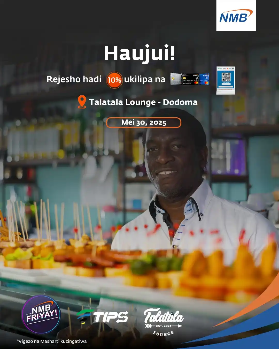 Image from NMB Bank Plc: Ukiwa Talatala Lounge – Dodoma, tumia kadi ya NMB Mastercard au Lipa M...