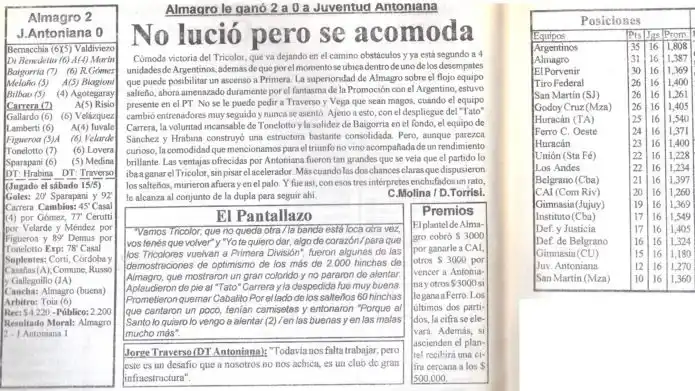 Depto de Historia, Estadisticas y Museo del Club Almagro post