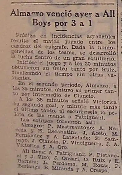 Image from Depto de Historia, Estadisticas y Museo del Club Almagro: <a class="text-blue-500 hover:underline cursor-pointer" href="/hashtag...