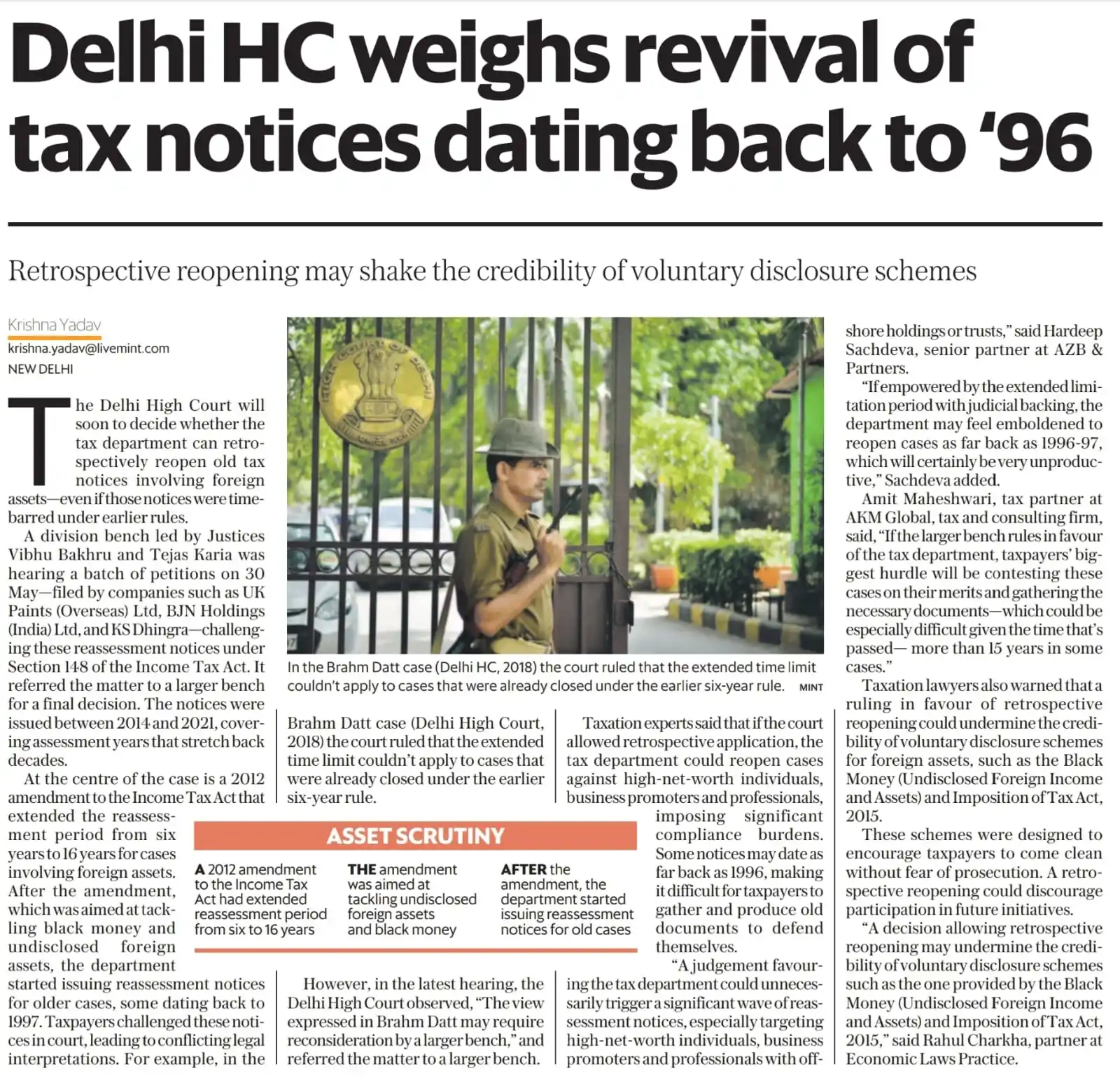 Image from Prateek Garg & Company: Delhi HC weighs revival of tax notices dating back to ‘96 Delhi HC wi...