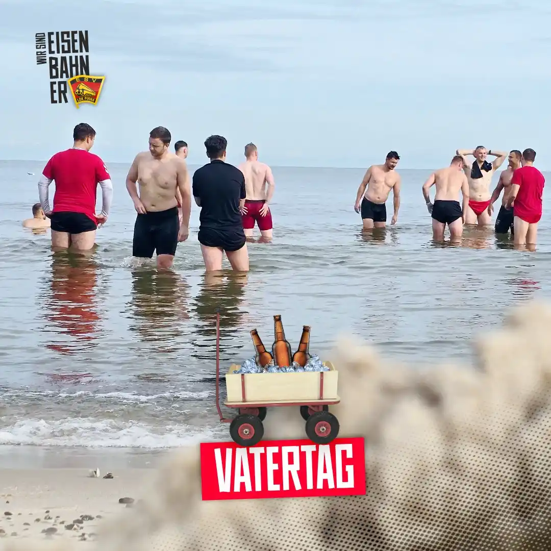 Image from ESV Lokomotive Pirna: 🍻 𝗛𝗮𝗻𝗱𝗯𝗮𝗹𝗹 𝗮𝘂𝘀 – 𝗠𝗮̈𝗻𝗻𝗲𝗿𝗿𝘂𝗻𝗱𝗲 𝗮𝗻. Schönen Vat...