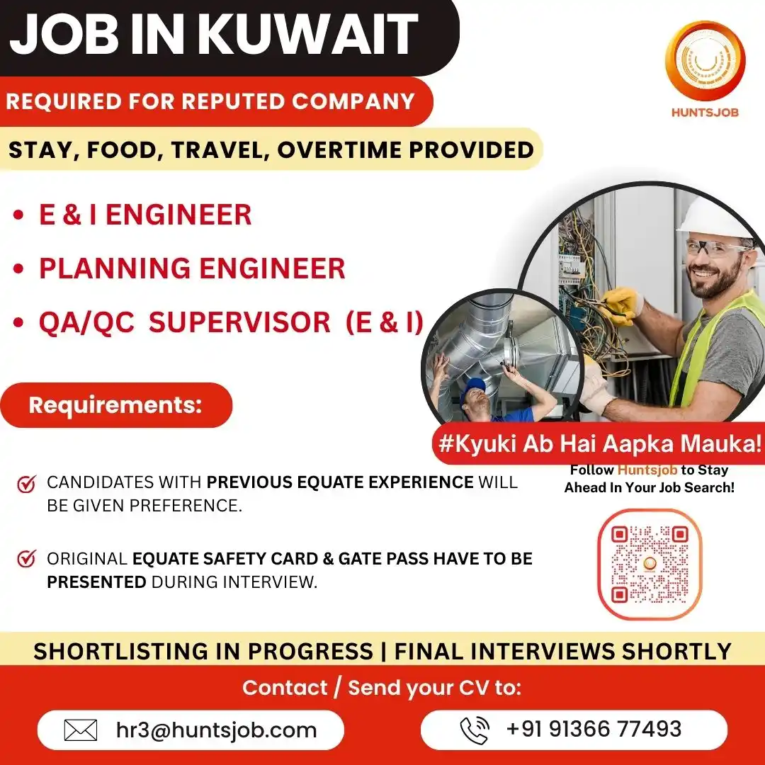 Image from Huntsjob: Jobs in Kuwait✈️ ▶E & I Engineer https://www.huntsjob.com/jobdetails/e...