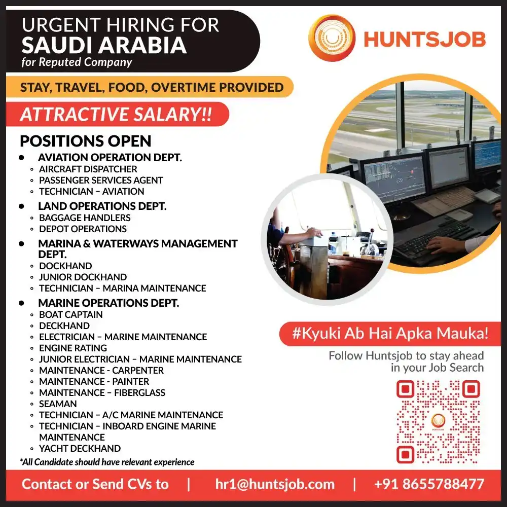 Image from Huntsjob: Jobs in Saudi✈️ ▶Aircraft Dispatcher https://www.huntsjob.com/jobdetai...
