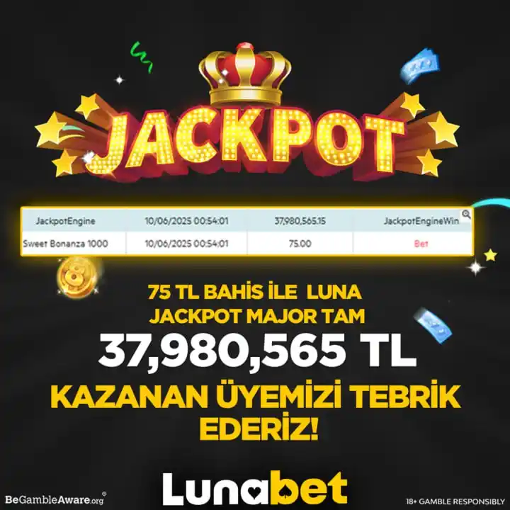 Image from KANAL LUNA: Lunabet Milyonerler Kulübü😎 Lunabet Lobi Özel Majör Jacpot ile 37,9...