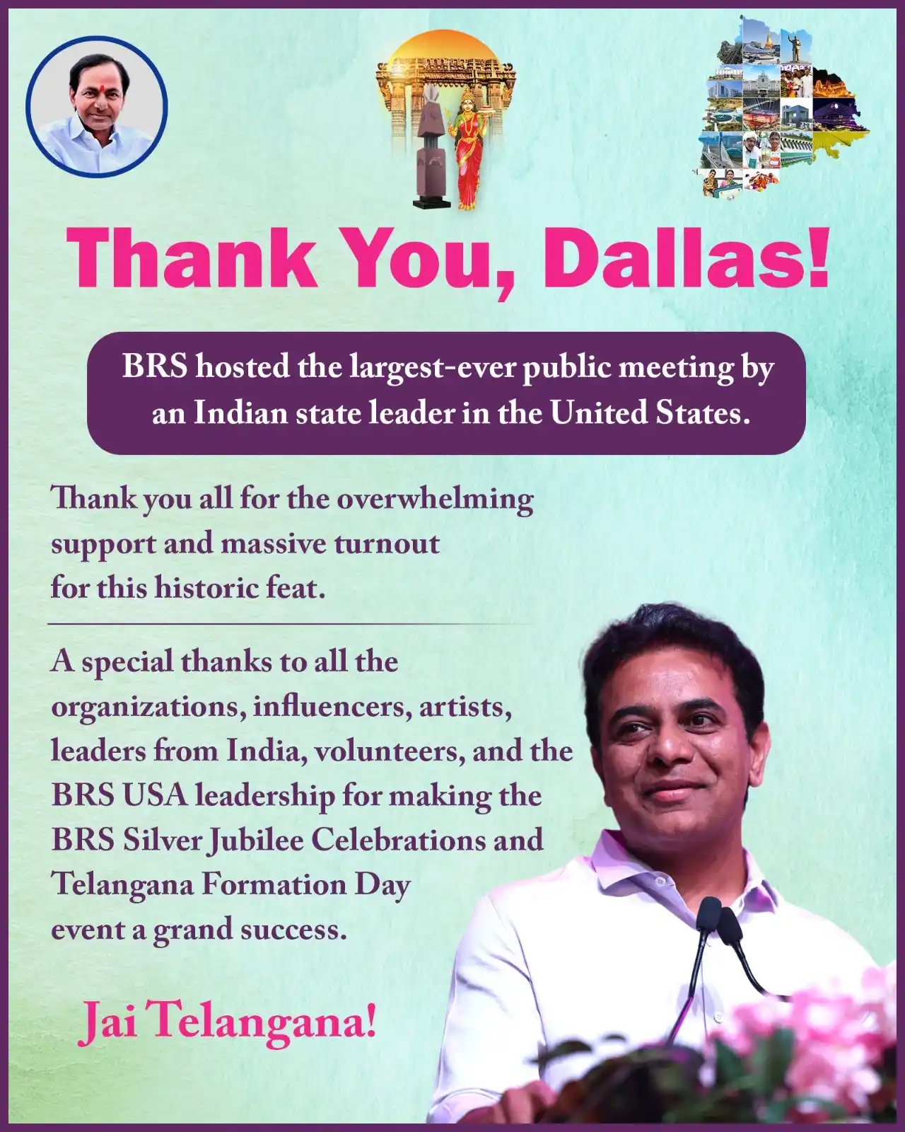Image from BRS Party: Thank You, Dallas 🙏 BRS hosted the largest-ever public meeting by an...