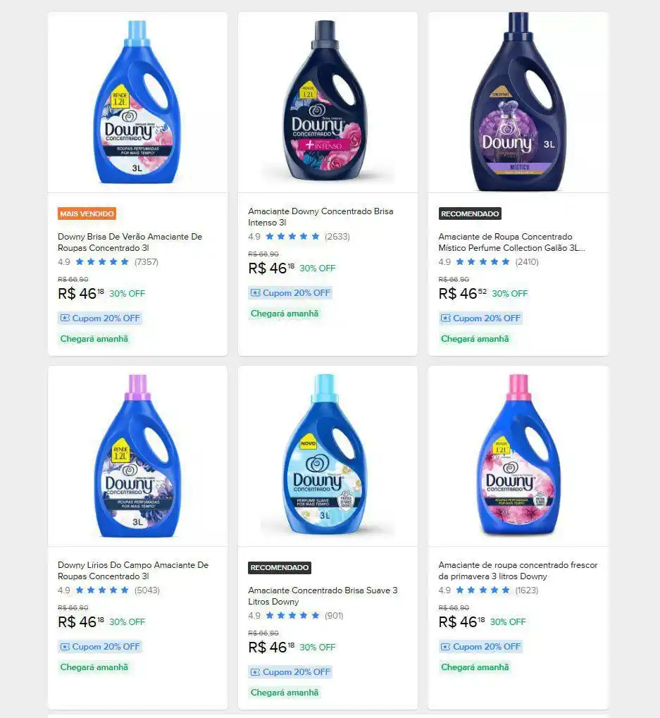 Image from Promoções e BUGS: Amaciante Downy 3 LITROS com 20% OFF! - 6 opções de aromas! ‼️Após ac...