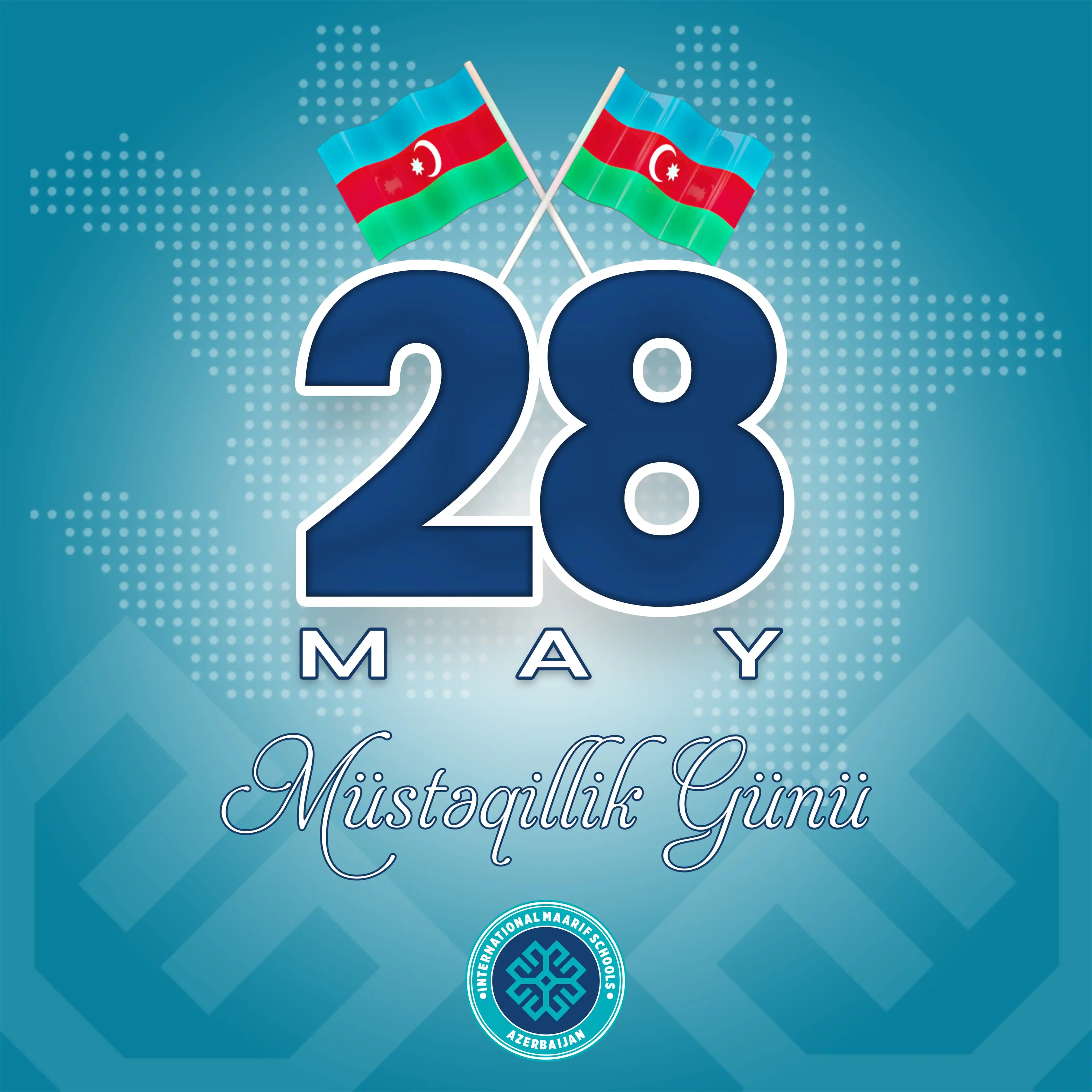 Image from Maarif Azərbaycan: 🇦🇿28 May – Müstəqillik Günüdür 💙♥️💚Keçmişimizdən güc alıb, gələc...