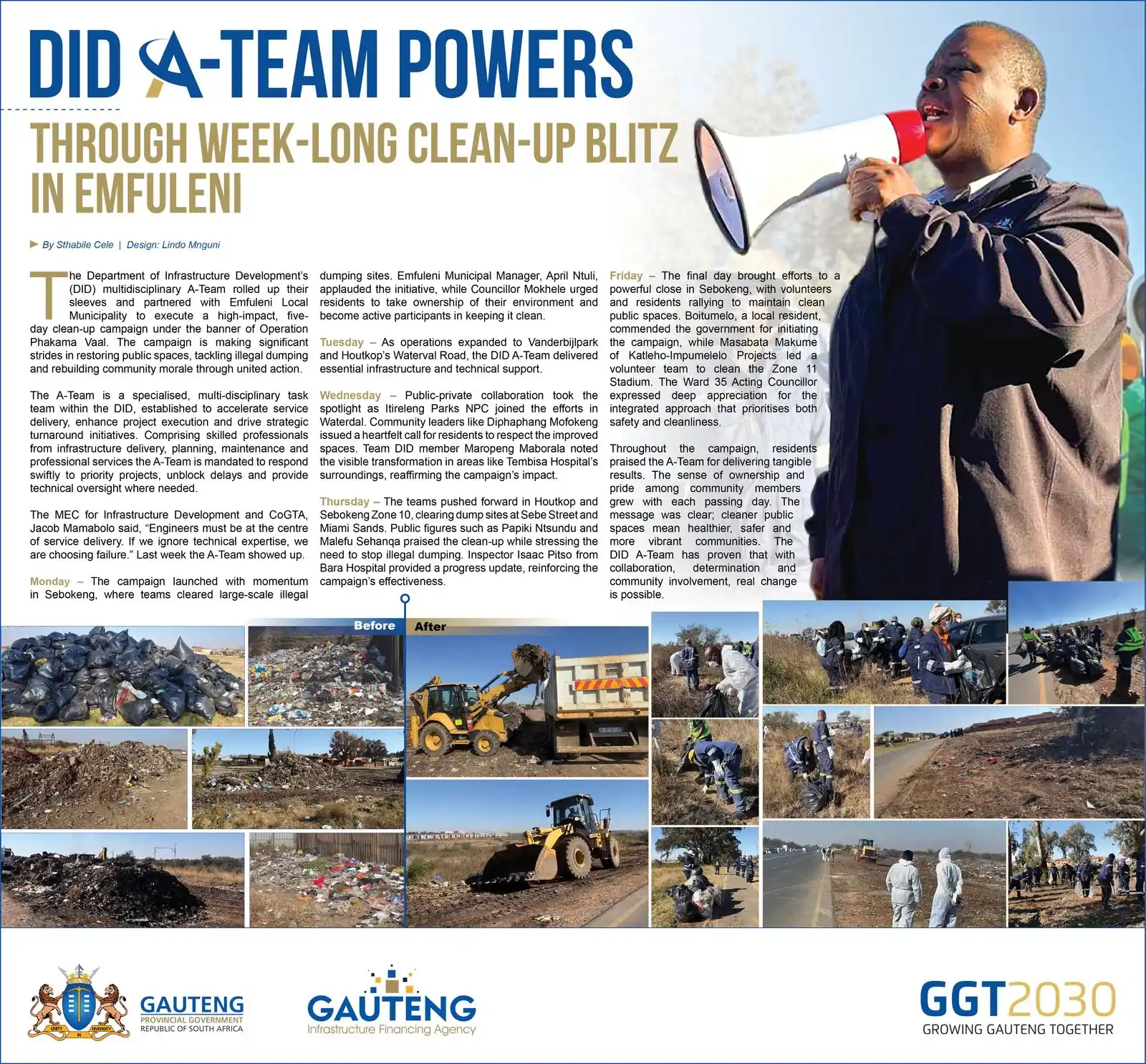 Image from Department of Infrastructure Development (DID): 💪🏾 DID A-Team Powers Through Emfuleni Clean-Up Blitz! 🧹🚛 Operation...