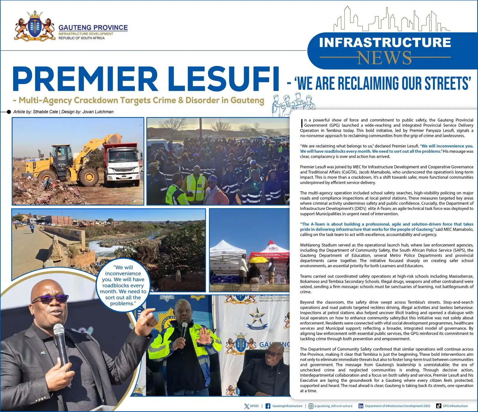Image from Department of Infrastructure Development (DID): 🚨 Gauteng Strikes Back! 🚓 Infrastructure News has this scoop🔥 Premi...