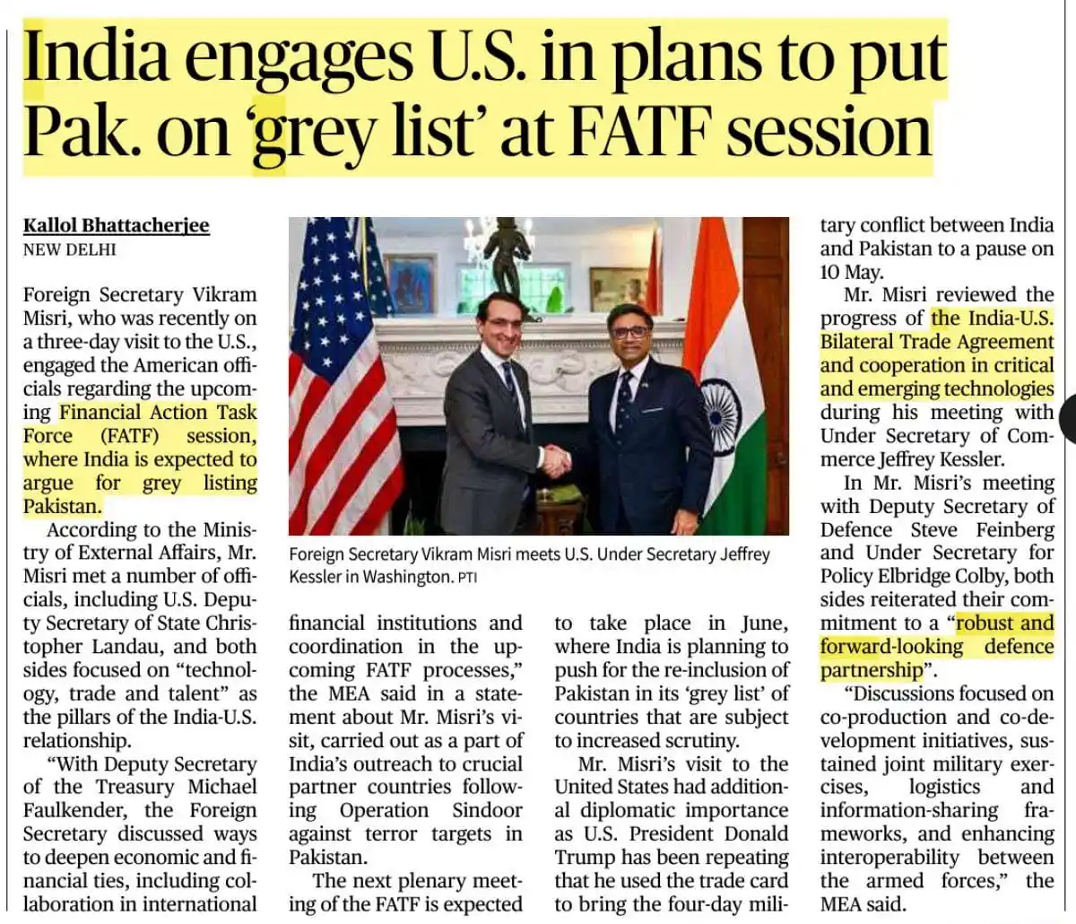Image from UPSC IR UPSC UPSC UPSC UPSC™™ UPSC UPSC UPSC Upsc Upsc UPSC UPSC UPSC MPPSC MPPSC BPSC CGPSC CAPF: 🔆 India Engages US to Push Pakistan on FATF Grey List ✅ India, throu...