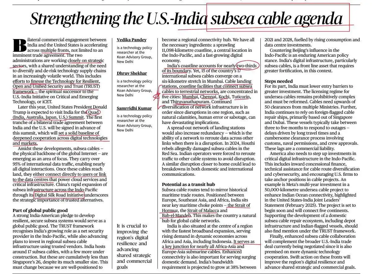 Image from UPSC IR UPSC UPSC UPSC UPSC™™ UPSC UPSC UPSC Upsc Upsc UPSC UPSC UPSC MPPSC MPPSC BPSC CGPSC CAPF: 🔆 Key Takeaways: Strengthening the U.S.-India Subsea Cable Agenda ✅ ...