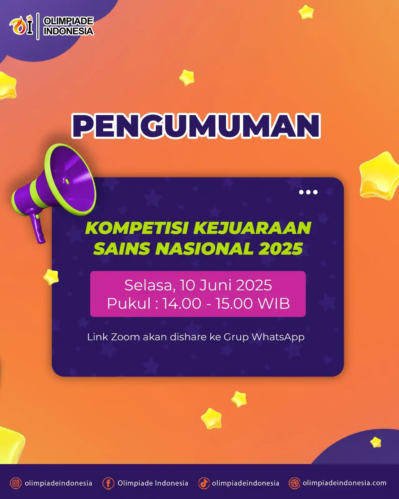Image from OLIMPIADE INDONESIA: 📣 PENGUMUMAN NILAI HASIL UJIAN KOMPETISI KEJUARAAN SAINS NASIONAL 202...