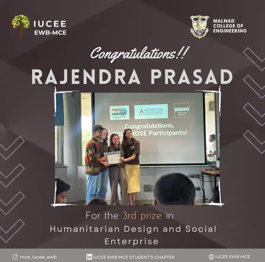 Image from Malnad College of Engineering, Hassan.: Rajendra Prasad V M, fourth semester Mechanical Engineering student of...