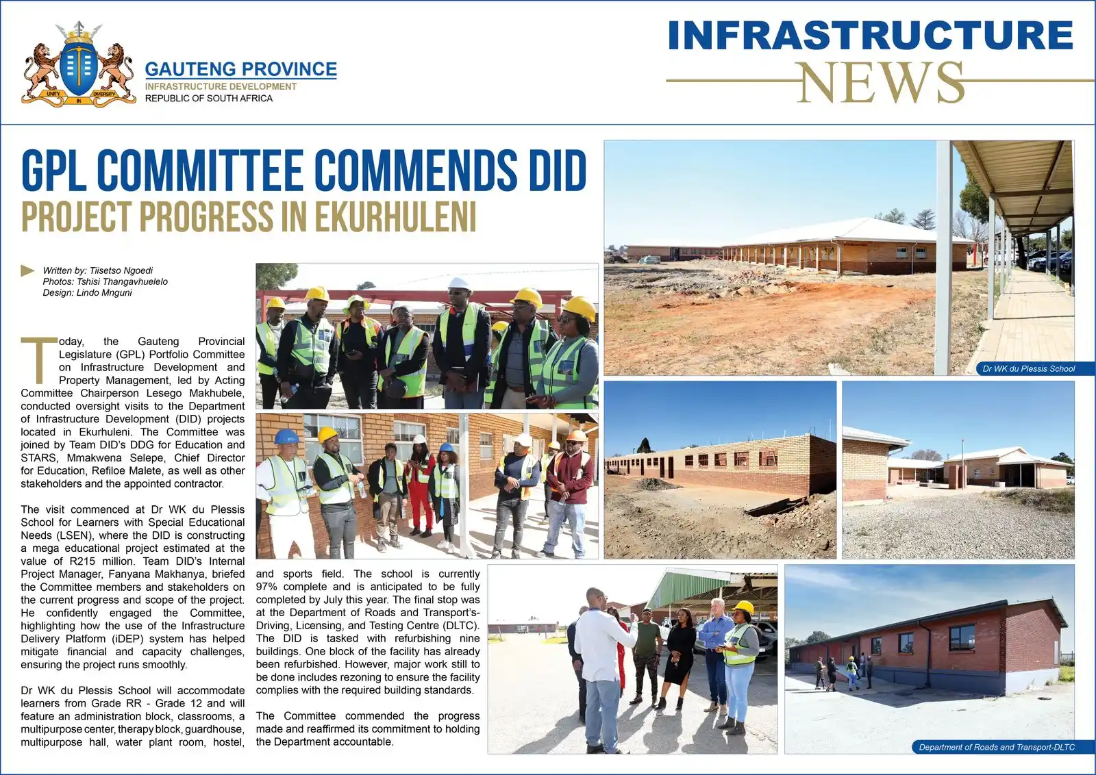 Image from Department of Infrastructure Development (DID): *⬆️ The GPL Portfolio Committee on Infrastructure Commends 👏🏻 DID Pr...