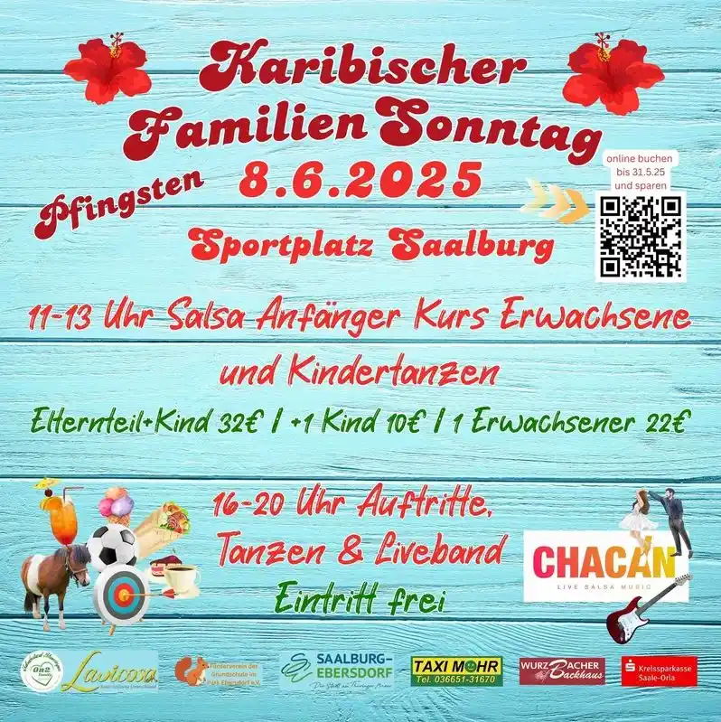 Image from Stadt Saalburg-Ebersdorf: *Einladung zum karibischen Familien Sonntag* Im Rahmen des Salsafesti...