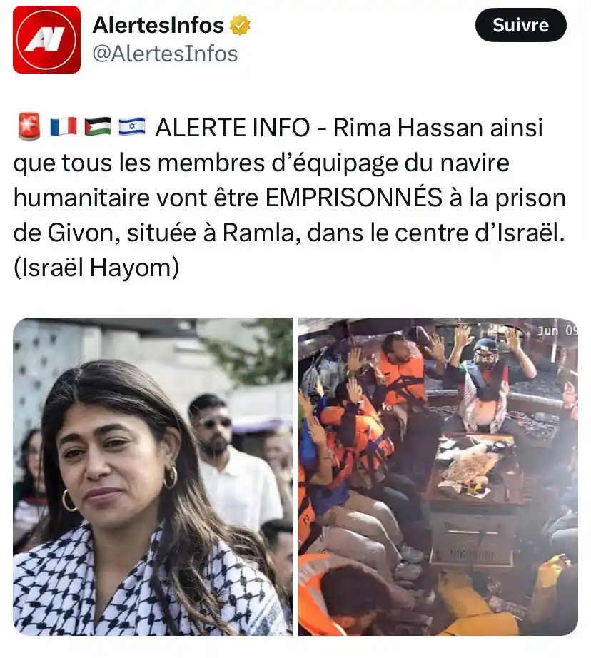 Image from Paul Vannier: L’armée génocidaire de Netanyahu s’apprête à emprisonner illégalement ...