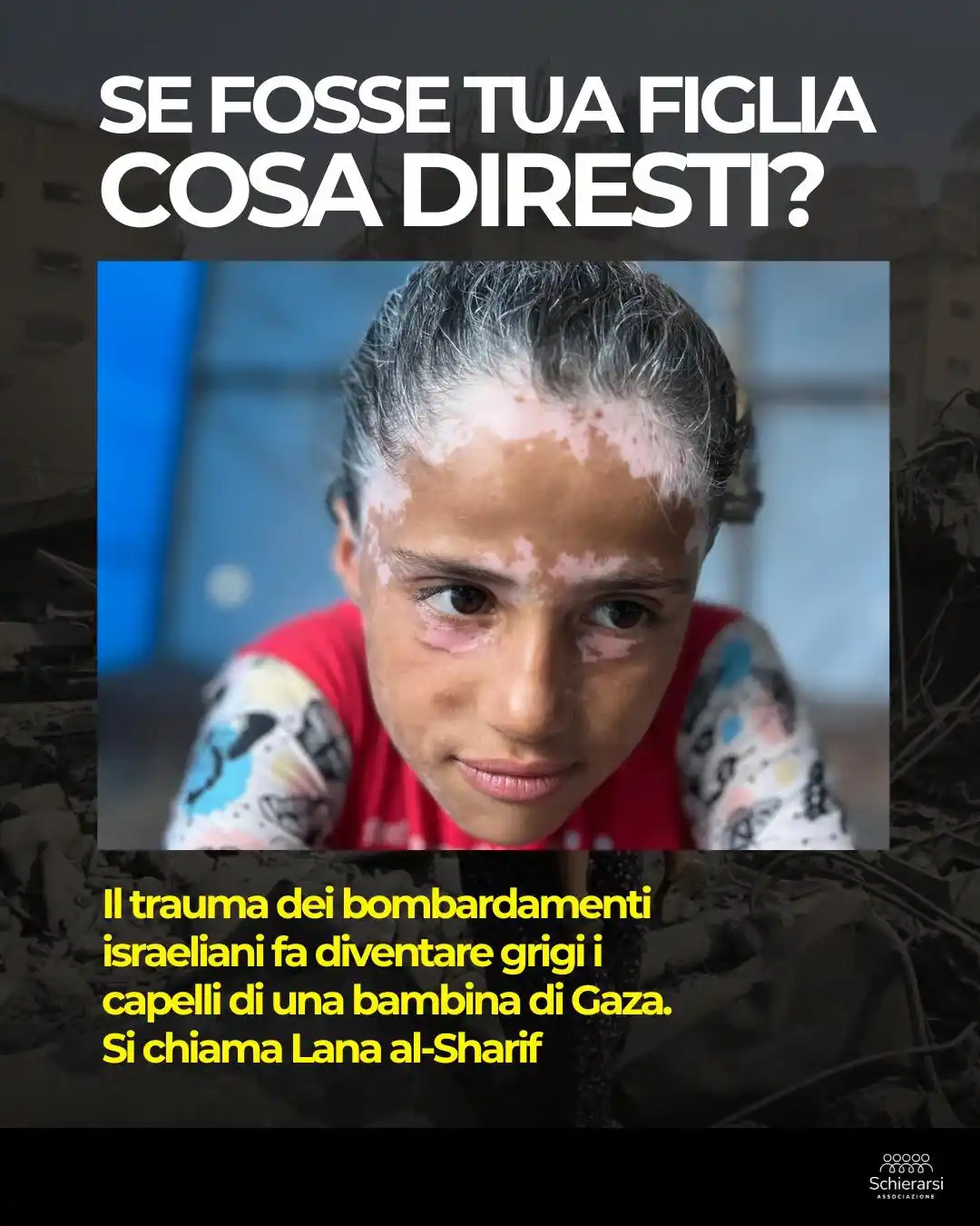 Image from Associazione Schierarsi: Lana al-Sharif aveva solo otto anni quando è iniziato il genocido a Ga...