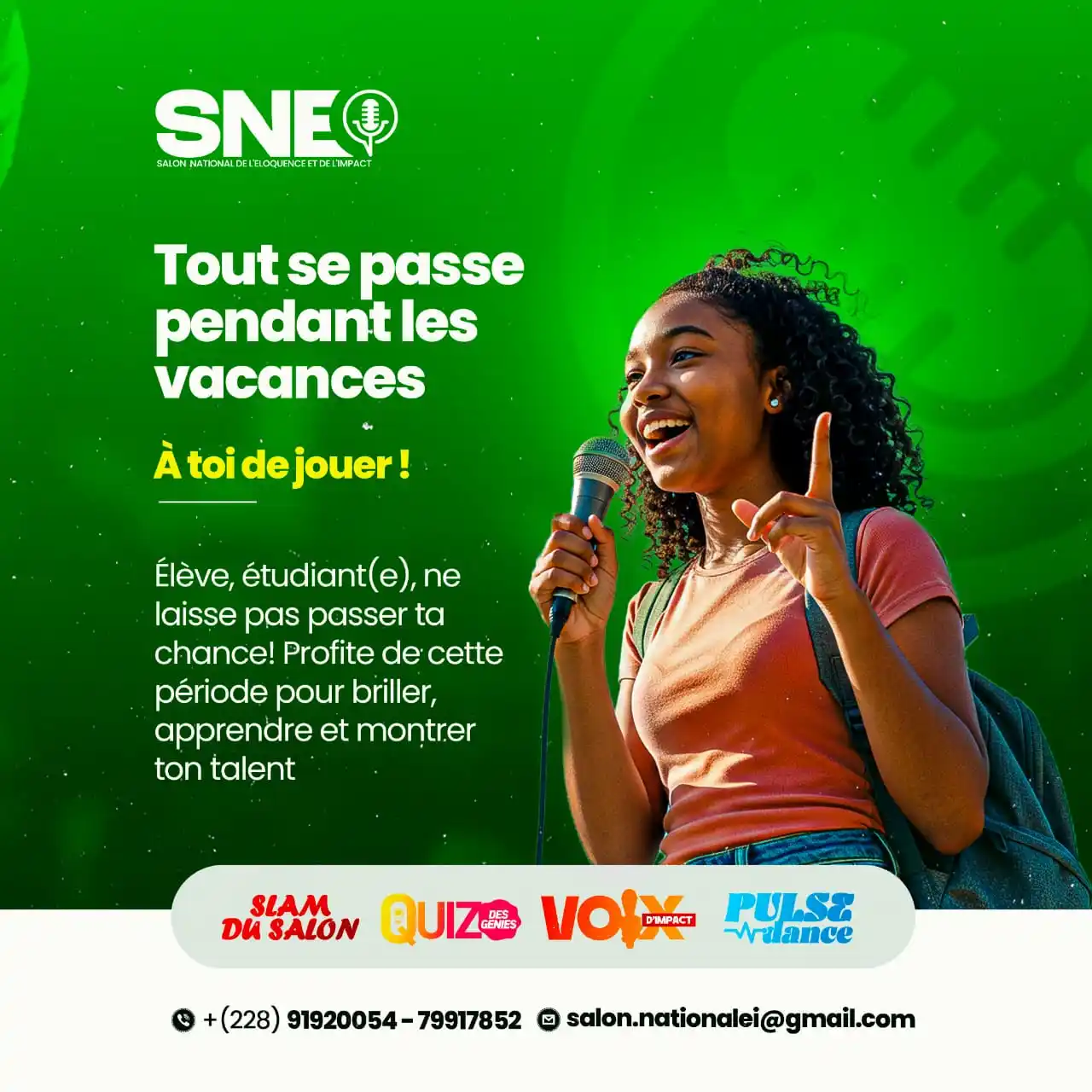 Image from Journal De L'orateur 228🇹🇬🎙️❤️: *Les vacances sont là, et c’est le moment de révéler ton talent!🔥*   ...