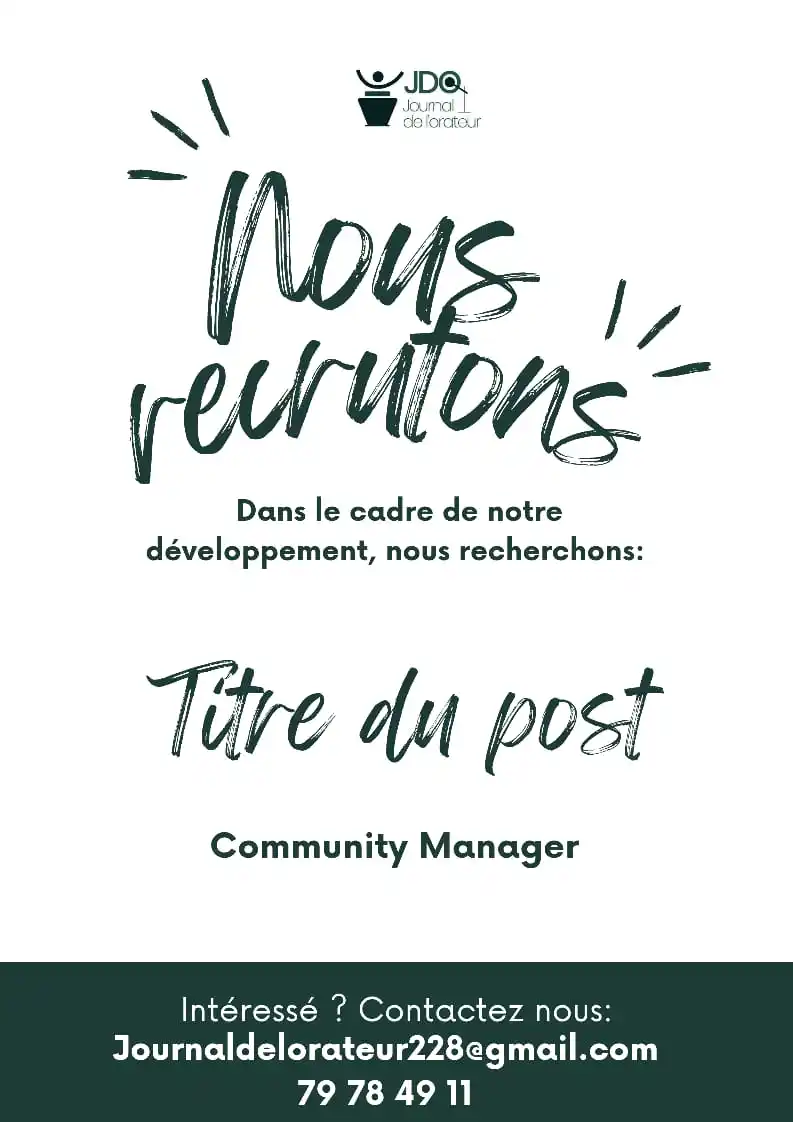 Image from Journal De L'orateur 228🇹🇬🎙️❤️: 🎯 Mission du poste En tant que Community Manager, vous serez le(la) ...